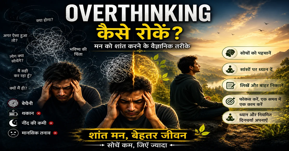Overthinking कैसे रोकें और मन को शांत कैसे करें