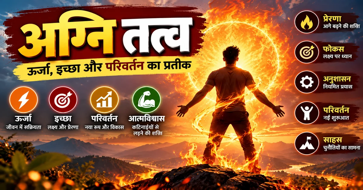 अग्नि तत्व ऊर्जा, इच्छा और परिवर्तन का प्रतीक